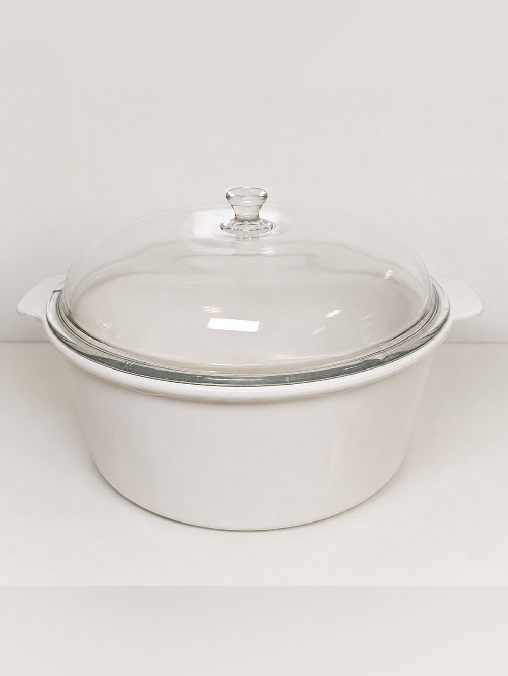 Princess House Nouveau 6 Quart Dutch Oven Glass Lid White Casserole